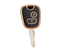 Funda Protectora De TPU para Llave Inteligente Coche Llavero con Llavero para Citroën C1 C2 C3 C4(Black Gold,Case)