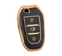 Funda Protectora De TPU para Llave Inteligente De Coche para Citroën C1 C2 C4 C6 C3-XR Grand DS3 Y DS5(Black Gold,Case)