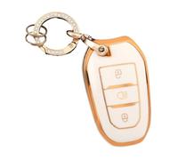 Funda Protectora De TPU para Llave Inteligente De Coche para Citroën C1 C2 C4 C6 C3-XR Grand DS3 Y DS5(White Gold,Set 1)