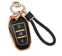 Funda Protectora De TPU para Llave Inteligente De Coche para Citroën C1 C2 C4 C6 C3-XR Grand DS3 Y DS5(Black Gold,Set 2)