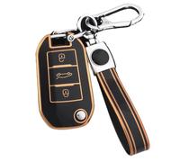 Funda Protectora De TPU para Llave Plegable De Coche para Peugeot C6 508 C5 C3 208 308 408 508 2008 3008(Black Gold,Set 3)