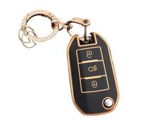 Funda Protectora De TPU para Llave Plegable para Peugeot 208 308 408 508 2008 3008 4008 5008(Black Gold,Set 1)