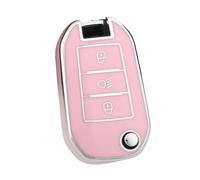 Funda Protectora De TPU para Llave Plegable para Peugeot 208 308 408 508 2008 3008 4008 5008(Pink,Case)