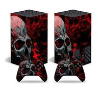 Funda protectora de vinilo para todo el cuerpo para consola Microsoft Xbox Series X, calavera de sangre Xbox Series X Skins Wrap Sticker con dos calcomanías de control inalámbrico gratuitas