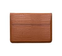 Funda protectora delgada de piel sintética de 13.3 pulgadas con soporte para MacBook Air Pro Dell Latitude 7390 5300 Surface Pro HP Samsung Chromebook Ultrabook Notebook (marrón)