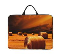 Funda protectora delgada para portátil de 15.6 pulgadas, bolsa de transporte para computadora portátil con balas de heno
