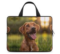 Funda protectora delgada para portátil de 43.2 cm, con diseño de perro que sobresale la lengua