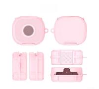 Funda protectora diseñada específicamente para auriculares Beats Powerbeats Fit con soporte integrado y construcción resistente (rosa)