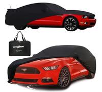 Funda protectora elástica de satén para interior de coche para Ford Mustang 1964, 1965, 1966, 1967, transpirable, con bolsa de almacenamiento para Mustang, color negro