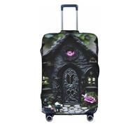 Funda protectora elástica lavable y resistente a los arañazos para maletas, diseño gótico Fairy Garden02, color blanco, blanco, medium