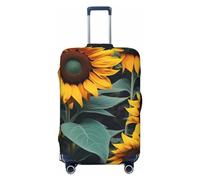 Funda protectora elástica para compartimento de equipaje con imagen de rosa amarilla, adecuada para equipaje de 18 a 32 pulgadas, Girasoles de flores silvestres, L