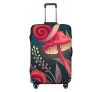 Funda protectora elástica para equipaje de viaje, con diseño de setas brillantes y caracoles, se aplica a 19 a 32 pulgadas, Black, M(22-24in)