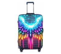Funda protectora elástica para equipaje de viaje, diseño de alas de ángel de neón y brillantes, antiarañazos, Black, S