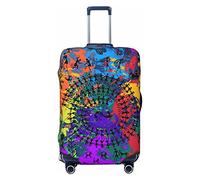 Funda protectora elástica para equipaje de viaje, diseño de arte tribal antiguo de la India, se aplica a fundas de 48 a 81 cm, Black, XL(29-32in)