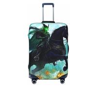Funda protectora elástica para equipaje de viaje, diseño de cabeza de calabaza, antiarañazos, Black, XL