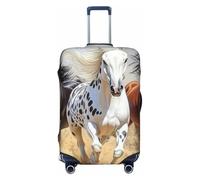 Funda protectora elástica para equipaje de viaje, estilo rural, con estampado de caballo corriendo, antiarañazos, Black, XL