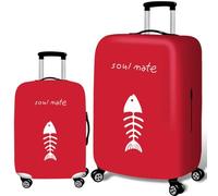 Funda Protectora EláStica para Maleta De Viaje,Caricatura Roja Adorable Fundas para Maletas,Funda Protectora para Maleta con Cremallera,Lavable,A Prueba De Polvo,Luggage Cover (Color 2,L(25-28inch))