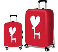 Funda Protectora EláStica para Maleta De Viaje,Caricatura Roja Adorable Fundas para Maletas,Funda Protectora para Maleta con Cremallera,Lavable,A Prueba De Polvo,Luggage Cover (Color 4,L(25-28inch))