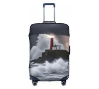 Funda protectora elástica para maleta, diseño de faro en tormenta, para adultos, funda protectora para maleta de viaje, White, S
