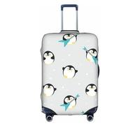 Funda protectora elástica para maleta, diseño de pingüino, mejora la protección, se adapta a viajeros unisex, White, L