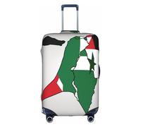 Funda protectora elástica para maleta, equipaje, lavable, antiarañazos, diseño de mapa de la bandera del Estado de Palestina, Blanco, L