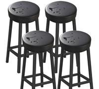 Funda Protectora Elástica para Taburetes Redondos - Impermeable, Antimanchas y Antipolvo, Piel Sintética de Calidad, Diámetro 30-38cm, para Barras, Cocinas y Hogar(Color 1,4PCS_D30-38CM/W 5-12CM)