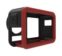 Funda protectora específica para DJI Action 5 Pro con refuerzo de esquina integrado y capas de TPU+PC para cobertura multiángulo (rojo-negro)