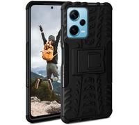 ONEFLOW Tank Case kompatibel mit Xiaomi Redmi Note 12 Pro 5G - Hülle Outdoor stoßfest Handyhülle mit Ständer Kamera und Bildschirmschutz Handy Hardcase Panzerhülle Obsidian - Schwarz