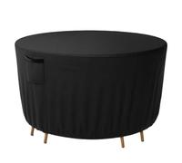 Funda protectora for mesa redonda de tela Oxford 600D, impermeable, for exteriores, jardín, patio, muebles grandes Para Jardin Exterior(Black,157CM X71CM)