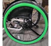 Funda protectora for rueda trasera de silla de ruedas, fundas for llantas de empuje, rueda trasera for silla de ruedas, mejora el agarre y la tracción (Color : Green, Size : 24inch)