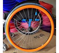 Funda protectora for rueda trasera de silla de ruedas, fundas for llantas de empuje, rueda trasera for silla de ruedas, mejora el agarre y la tracción (Color : Orange, Size : 22inch)