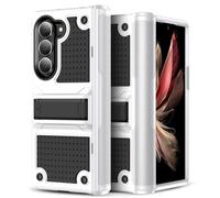 Funda protectora híbrida ligera de policarbonato y silicona con soporte para Samsung Galaxy Z Fold6, color blanco.