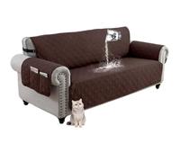 Funda protectora impermeable antideslizante para sofá de 1 a 4 plazas, color marrón, con lateral lateral para sofá, protector de piel