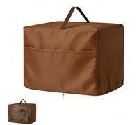 Funda Protectora Impermeable de Tela Oxford 600D para Cortadora de Carne, Cubierta Antipolvo con Bolsillos y Asas para Cocina, Marrón, 38 * 28 * 28 cm
