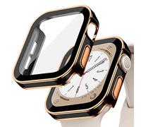 Funda Protectora Impermeable para Apple Watch 42mm 46mm 40mm 44mm 41mm 45mm,Protector de Pantalla de Vidrio Templado Integrado,Case PC Rígida HD para iWatch Serie 10 9 8 7 6 5 4 SE(NO PARA LA SERIE 3)