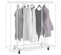 Funda protectora impermeable para percheros: bolsas de ropa translúcidas con cremallera, cubierta transparente transparente para perchero con cremallera (130 x 50 x 150 cm)