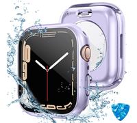 Funda protectora impermeable XiHAMA 2 en 1 para Apple Watch Series 10 de 46 mm, cubierta frontal de PC con cristal templado integrado y protector de