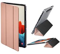 Hama Funda para Samsung Galaxy Tab S7 11" y S-Pen (Funda con tapa para tablet con función atril, parte trasera transparente, cubierta magnética con función de encendido y apagado automático), color rosa