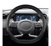 Funda Protectora Interior De Cuero PU para Volante Coche Accesorios para Hyundai para Tucson 2004-2022(Black D Shape)