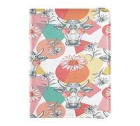 Funda protectora ligera de cuero para pasaporte, vacunas, para vacaciones familiares, bonito libro de pasaporte, viajes, vacas, flores silvestres, Multi, 1 size, Casual