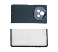 Funda protectora magnética para Honor V3 con película de vidrio templado de privacidad, plástico resistente y soporte de bisagra de resorte estable para un ajuste seguro (blanco-HD)