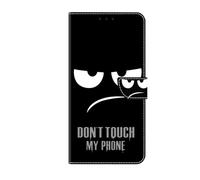 Funda protectora magnética para iPhone 16, piel sintética pintada a prueba de golpes, plegable, con soporte para tarjetas, para iPhone 16, Don't touch me