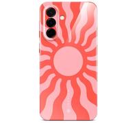 Funda protectora ONEFLOW Splash para Samsung Galaxy A37 5G con diseño estampado, funda protectora para teléfono con protección de cámara, estuche con estampado extra delgado, Rosa Rojo motivo de sol