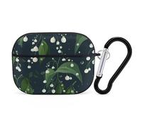 Funda protectora para Airpod Pro con clip de bloqueo seguro, color blanco oscuro, verde claro, compatible con Airpod Pro de 2ª y 1ª generación, para mujeres y hombres, LED frontal visible, negro