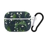 Funda protectora para Airpod Pro con clip de bloqueo seguro, color blanco oscuro, verde claro, compatible con Airpod Pro de 2ª y 1ª generación, para mujeres y hombres, LED frontal visible, blanco