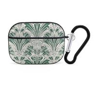 Funda protectora para Airpod Pro con clip de bloqueo seguro, forma verde dura, compatible con Airpod Pro de 2ª y 1ª generación, para mujeres y hombres, LED frontal visible, color negro