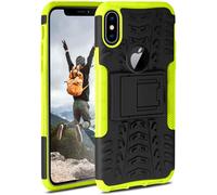 OneFlow Funda acorazada Compatible con el Apple iPhone X/iPhone XS. Funda rígida para Exterior a Prueba de Golpes, con Soporte, cámara y Protector de Pantalla, Lime - Verde
