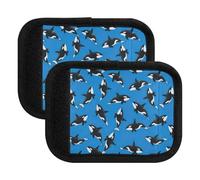 Funda protectora para asa de equipaje, color blanco y negro, para viajes al aeropuerto, Black White Killer Whales Blue, one sizex2
