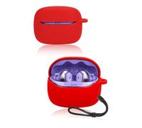 Funda protectora para auriculares Bluetooth JBL Tune Beam 2, funda de silicona suave para JBL Tune Beam2 con cordón, agradable al tacto y duradera, color rojo