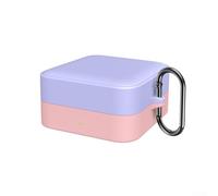 Funda protectora para auriculares, carcasa suave a prueba de golpes, a prueba de polvo, funda de silicona con mosquetón para auriculares Timekettle W4 Pro (morado y rosa)